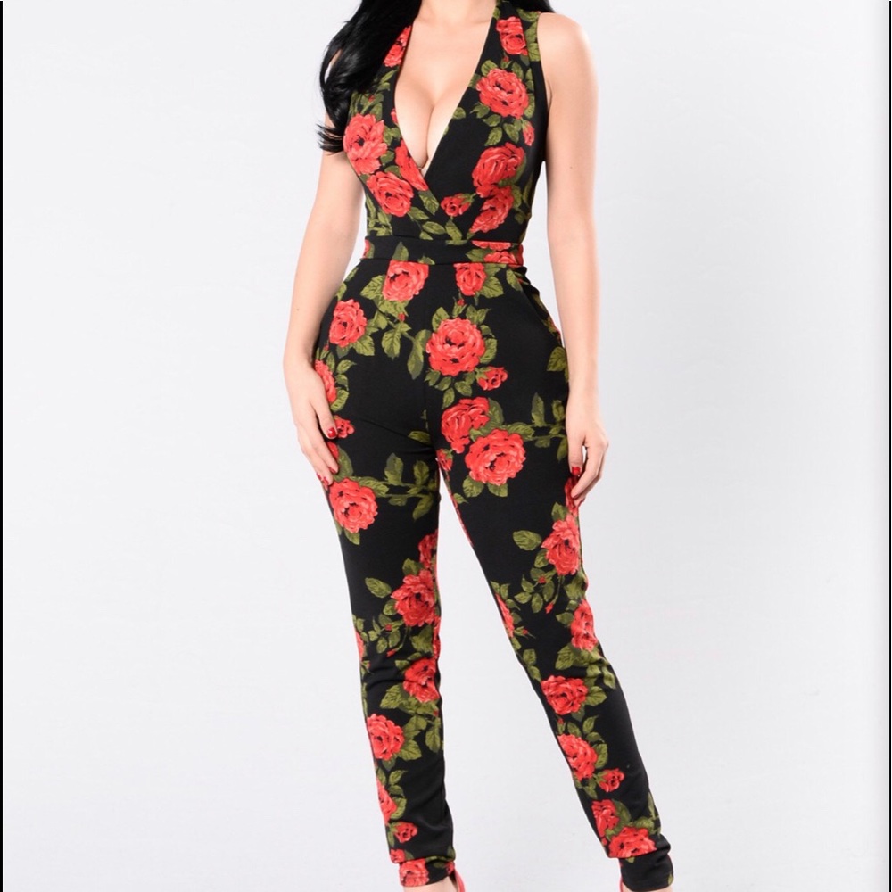 NWOT RED ROSE JUMPSUIT